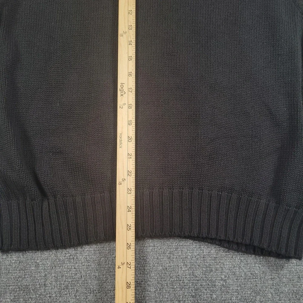 Vintage Polo Ralph Lauren Sweater Vest Mens XL Black Cotton V Neck Pony Logo